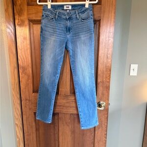 PAIGE Women's Light Blue Straight-Leg Brigette Boyfriend Jeans 26